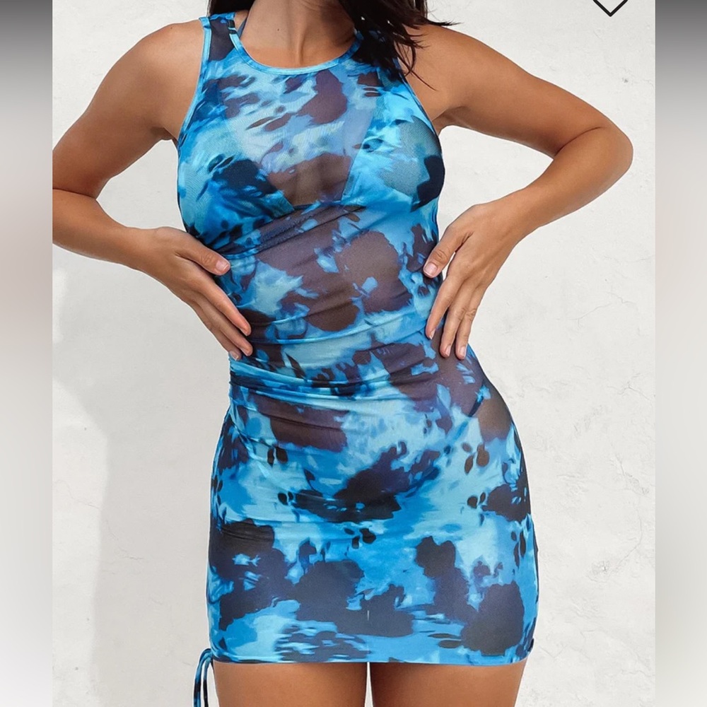 SHEERA SLEEVELESS MINI DRESS BLUE🖤💙